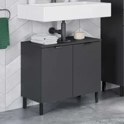 Wohnen Waschbecken-Unterschrank in Dunkelgrau - Quado