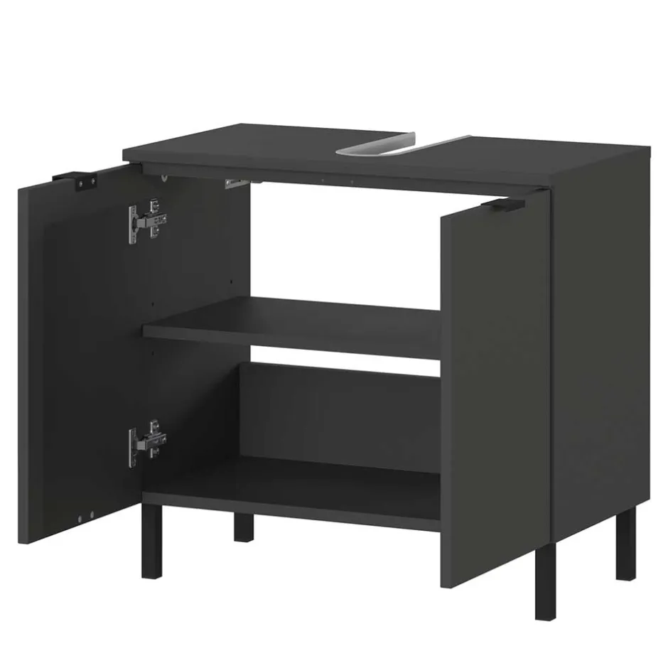 Wohnen Waschbecken-Unterschrank in Dunkelgrau - Quado