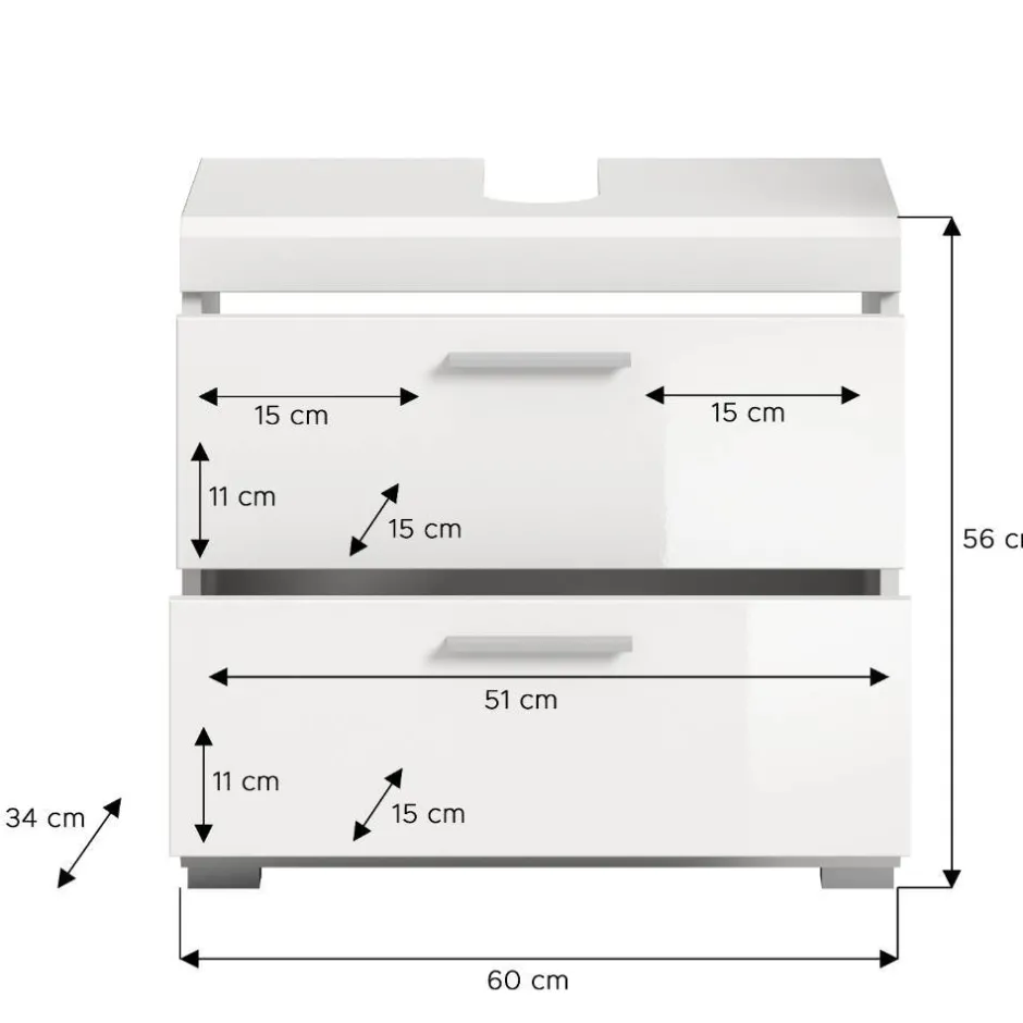 Waschbecken-Unterschrank in Weiß - Henriette^Wohnen