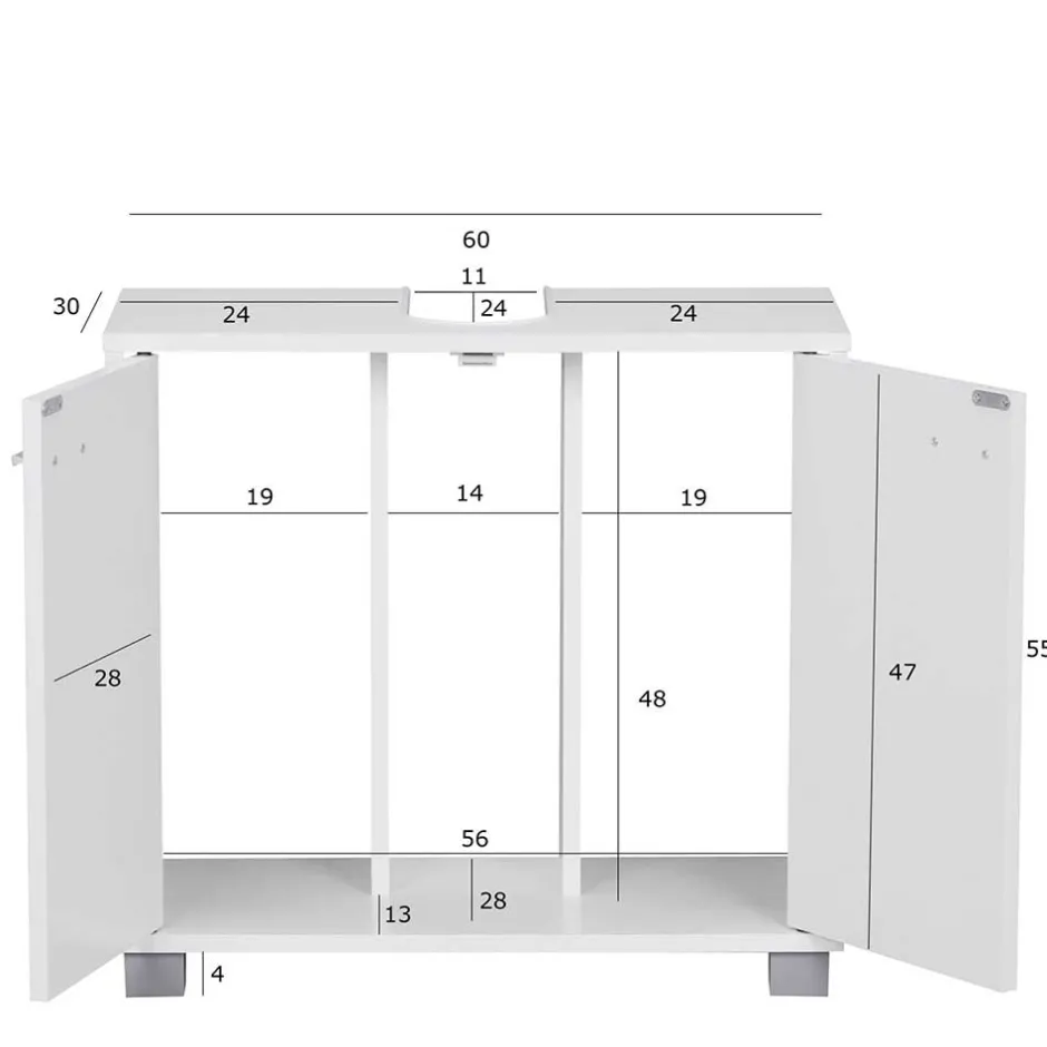 Waschbecken-Unterschrank mit Doppeltür - Hank^Wohnen Clearance