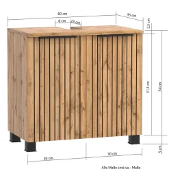 Wohnen Waschbeckenunterschrank mit zwei Türen - Crystoga