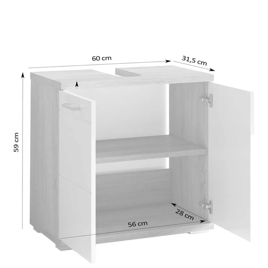 Waschbecken-Unterschrank 2-türig - Faneto^Wohnen New