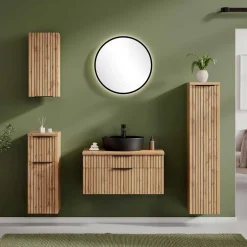 Wohnen Waschkommode mit Aufsatzbecken in Schwarz - Crystoga