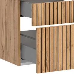 Wohnen Waschkommode mit Aufsatzbecken in Schwarz - Crystoga