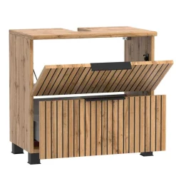 Wohnen Waschkonsole & Midischrank & LED Spiegel - Crystoga (dreiteilig)