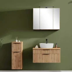 Wohnen Waschkonsole & Spiegelschrank & Unterschrank - Crystoga II (dreiteilig)