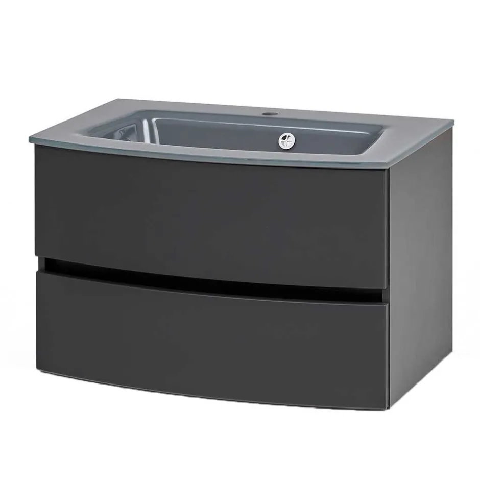 Waschkonsole in Dunkelgrau - Natarivos^Wohnen Outlet