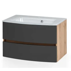 Wohnen Waschkonsole in Grau & Wildeiche - Larutta