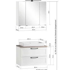 Waschkonsole und Spiegelschrank Set - Trioto (zweiteilig)^Wohnen Best