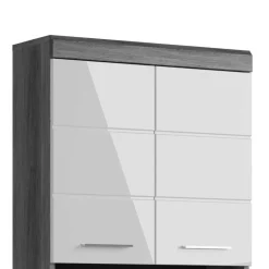 Waschmaschinenüberbau in Weiß Hochglanz & Grau - Nancys^Wohnen Discount