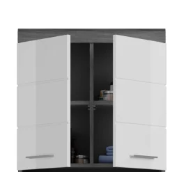 Waschmaschinenüberbau in Weiß Hochglanz & Grau - Nancys^Wohnen Discount