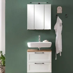 Waschplatz Einrichtung in Weiß mit Wildeiche - Gyatso (zweiteilig)^Wohnen Sale