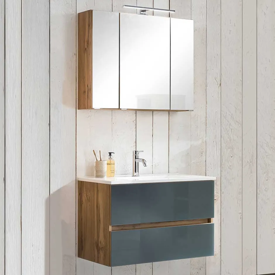 Waschplatz Einrichtung zweifarbig - Anviletca (zweiteilig)^Wohnen