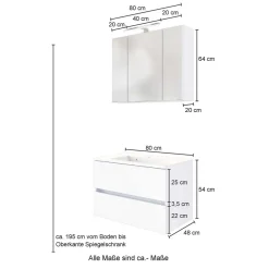Waschplatz Einrichtung zweifarbig - Anviletca (zweiteilig)^Wohnen