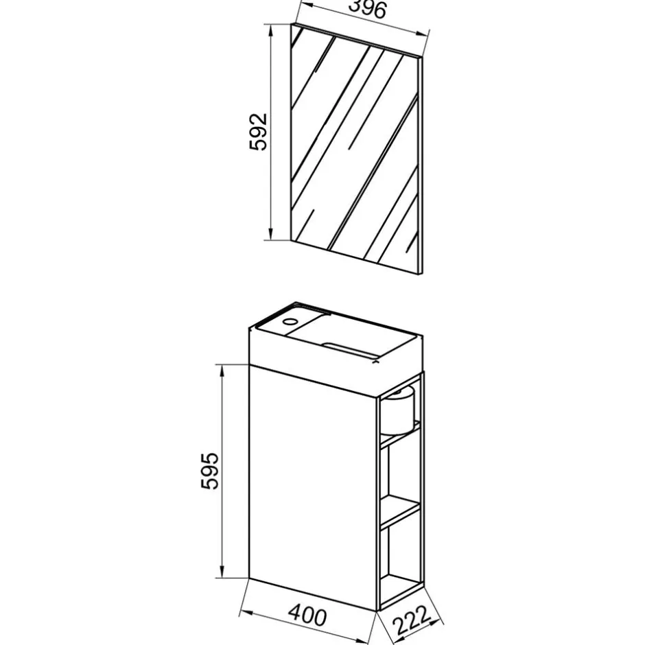 Waschplatz fürs Gäste-Bad Set - Fabio (zweiteilig)^Wohnen Discount