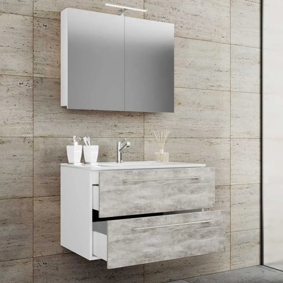 Waschplatz Kombi in Betonoptik - Salvadore (zweiteilig)^Wohnen Best