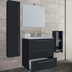 Wohnen Waschplatz mit Spiegel & Schränken - Gloriella (vierteilig)