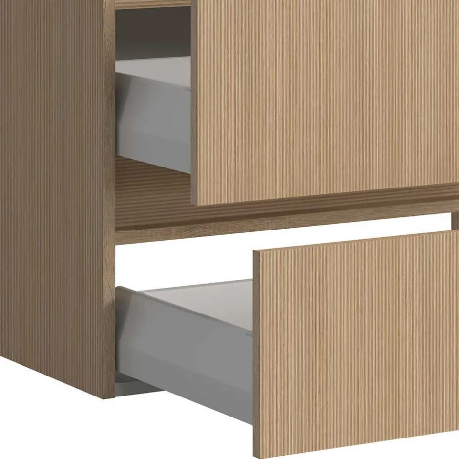 Wohnen Waschplatz und Midischrank Set - Vibulam (dreiteilig)