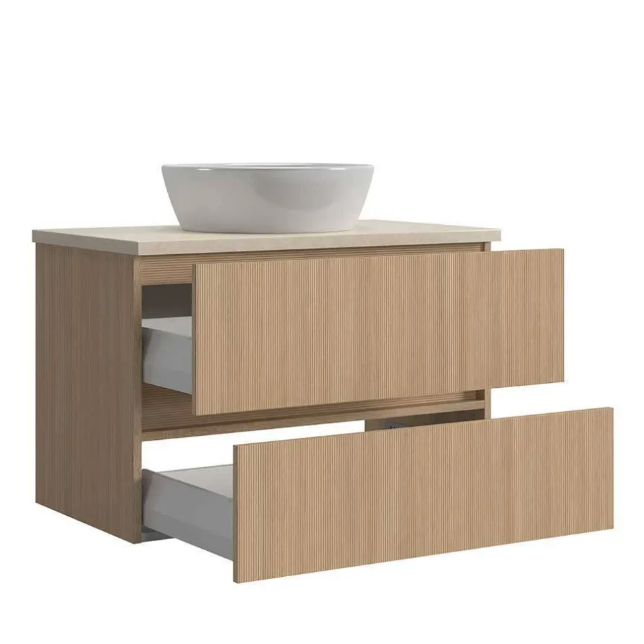 Wohnen Waschplatz und Midischrank Set - Vibulam (dreiteilig)