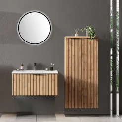 Waschtisch & LED Spiegel & Midischrank - Crystoga I (dreiteilig)^Wohnen Clearance