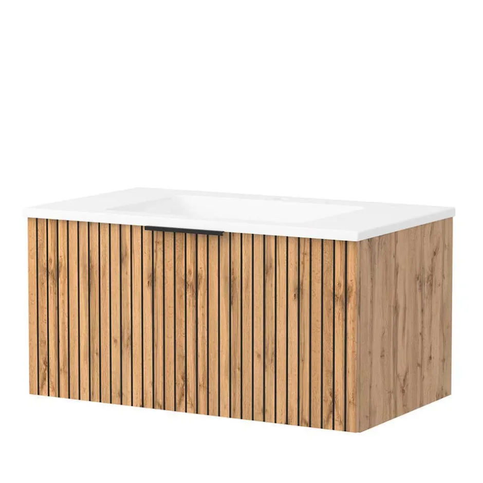 Waschtisch & LED Spiegel & Midischrank - Crystoga I (dreiteilig)^Wohnen Clearance