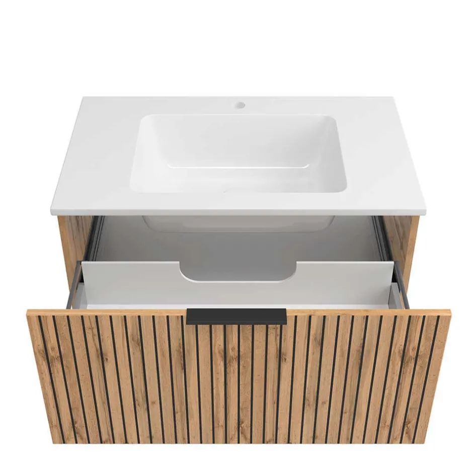 Waschtisch & LED Spiegel & Midischrank - Crystoga I (dreiteilig)^Wohnen Clearance