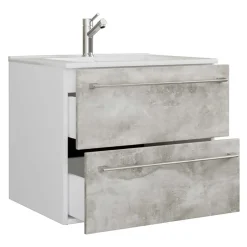 Wohnen Waschtisch in Betonoptik in Weiß - Salvadore