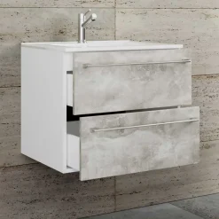 Wohnen Waschtisch in Betonoptik in Weiß - Salvadore