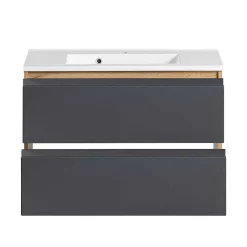 Wohnen Waschtisch in mattem Grau & Wildeiche - Jambi