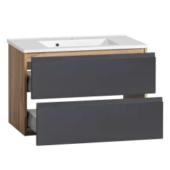 Wohnen Waschtisch in mattem Grau & Wildeiche - Jambi