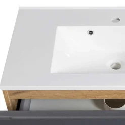 Wohnen Waschtisch in mattem Grau & Wildeiche - Jambi