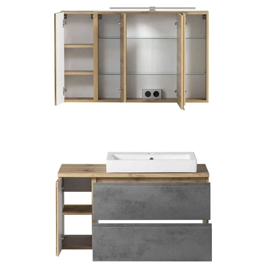 Waschtisch Kombination 105 cm breit - Mia (zweiteilig)^Wohnen Discount