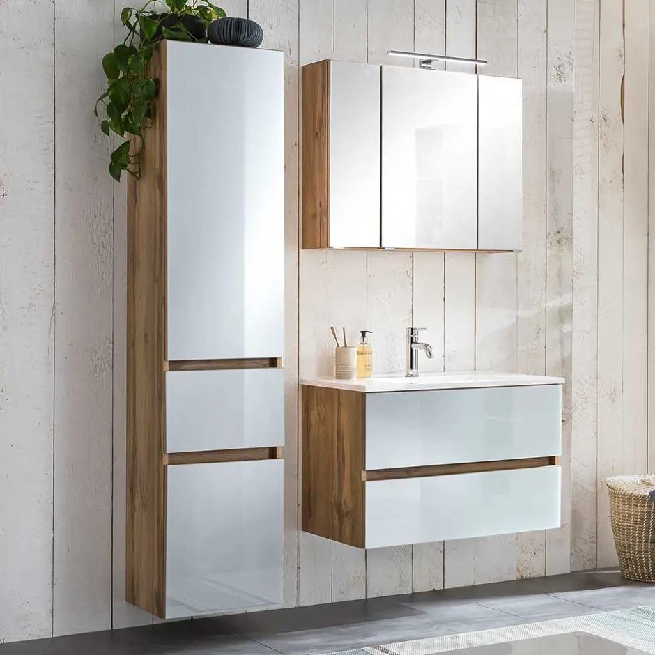 Waschtisch Möbel & Hochschrank Set - Vrendina (dreiteilig)^Wohnen Best