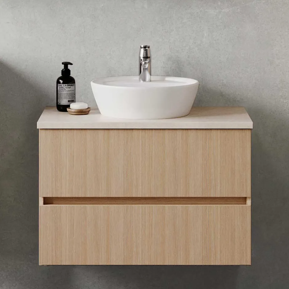 Waschtisch mit Aufsatzbecken in Eiche Hell - Vibulam^Wohnen Hot