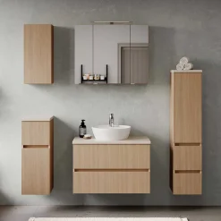 Waschtisch mit Aufsatzbecken in Eiche Hell - Vibulam^Wohnen Hot