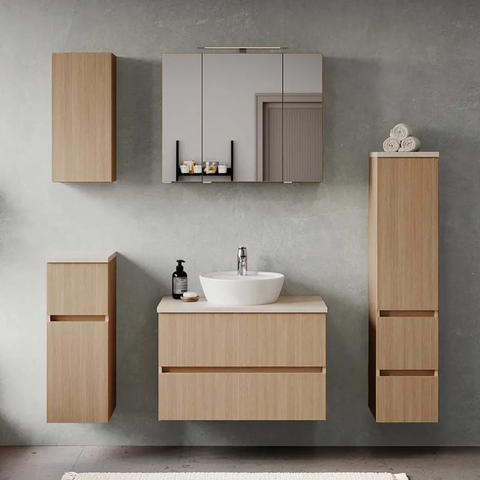 Waschtisch mit Aufsatzbecken in Eiche Hell - Vibulam^Wohnen Hot