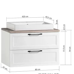 Wohnen Waschtisch mit Becken in Weiß - Gyatso