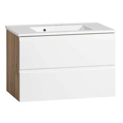 Wohnen Waschtisch mit Einlasswaschbecken in Weiß - Eight