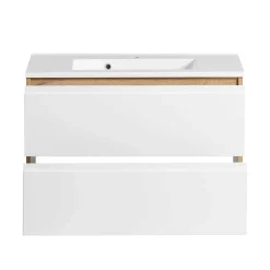 Wohnen Waschtisch mit Einlasswaschbecken in Weiß - Eight