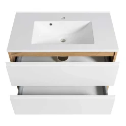 Wohnen Waschtisch mit Einlasswaschbecken in Weiß - Eight