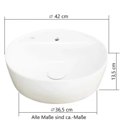 Wohnen Waschtisch mit Keramik Aufsatzbecken 80 cm breit - Crystoga