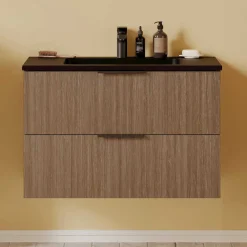 Waschtisch mit schwarzem Einbaubecken - Ucaida^Wohnen New