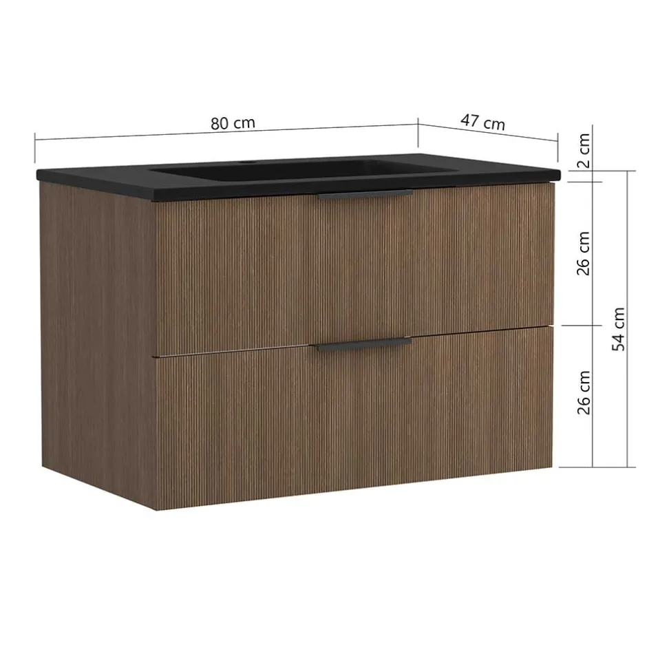 Waschtisch mit schwarzem Einbaubecken - Ucaida^Wohnen New