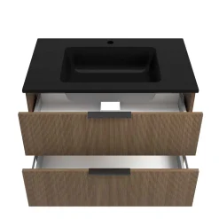 Waschtisch mit schwarzem Einbaubecken - Ucaida^Wohnen New