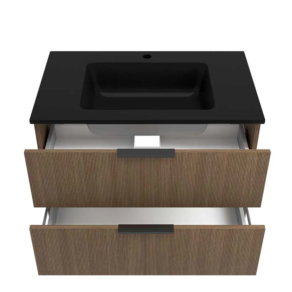 Waschtisch mit schwarzem Einbaubecken - Ucaida^Wohnen New
