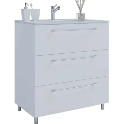 Wohnen Waschtisch und Spiegelschrank in Weiß - Ipsum (zweiteilig)