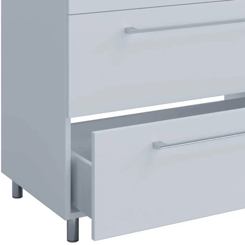 Wohnen Waschtisch und Spiegelschrank in Weiß - Ipsum (zweiteilig)