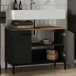 Wohnen Waschtisch Unterschrank in Dunkelgrau - Lucrino