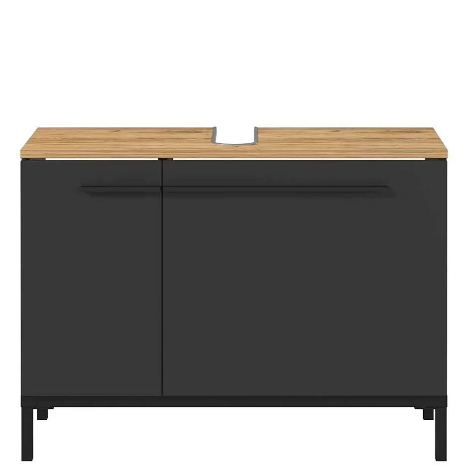 Wohnen Waschtisch Unterschrank in Dunkelgrau - Lucrino