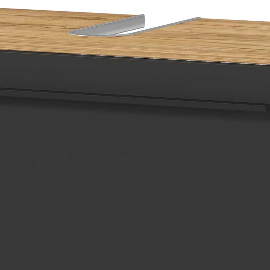 Wohnen Waschtisch Unterschrank in Dunkelgrau - Lucrino